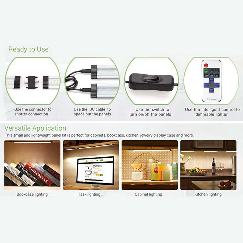 DC12V Ultra-thin Under Cabinet LED Lighting Bar 6pcs Kit Hand-scanning Sensor Super Hard Light Bar DC12V Ultra-thin Under Cabinet LED Lighting Bar 6pcs Kit Hand-scanning Sensor Super Hard Light Bar